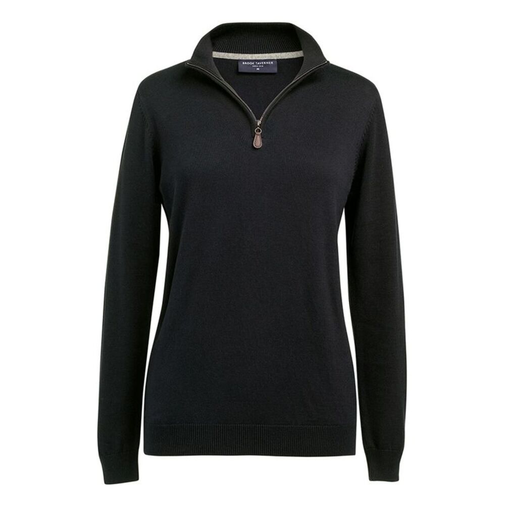 Brook Taverner Womens/Ladies Taylor Quarter Zip Sweater / Black